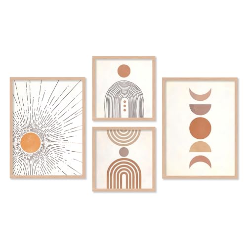 walllane - Minimal Art Framed Painting/Poster For Living Room, Bedroom, Office/Frames For Wall Decor (10 Inch x 13 Inch) Set Of 4 Cate- 034 - Image 1