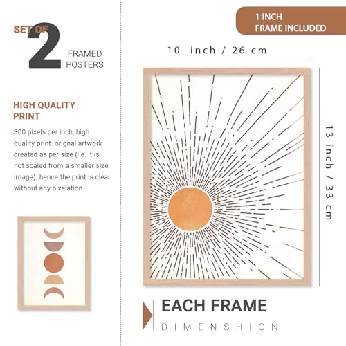 walllane - Minimal Art Framed Painting/Poster For Living Room, Bedroom, Office/Frames For Wall Decor (10 Inch x 13 Inch) Set Of 4 Cate- 034 - Image 2