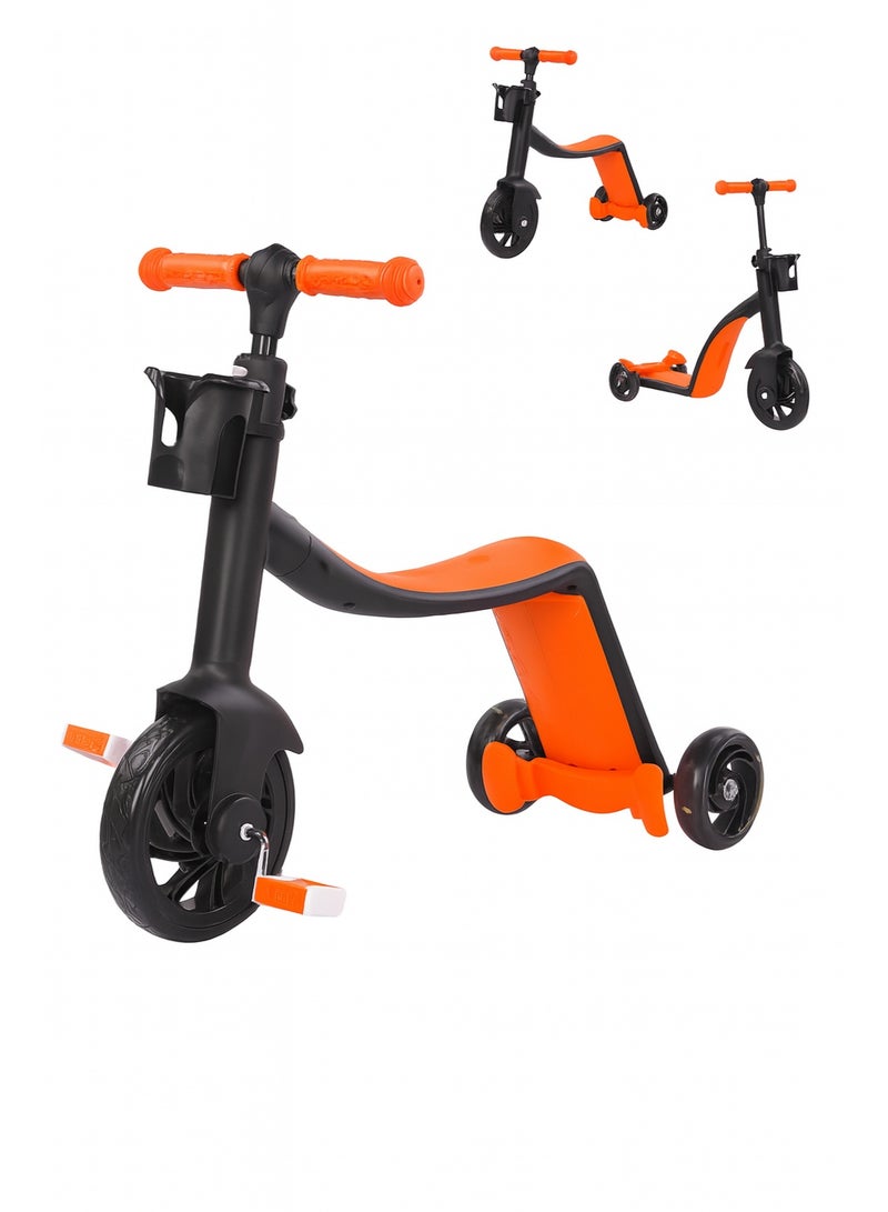 3-in-1 Convertible Kids Scooter & Tricycle – Foldable Ride-On Toy with Adjustable Seat and Handlebar – Balance Bike, Pedal Trike & Kick Scooter in One – For Toddlers and Preschoolers  - Image 1