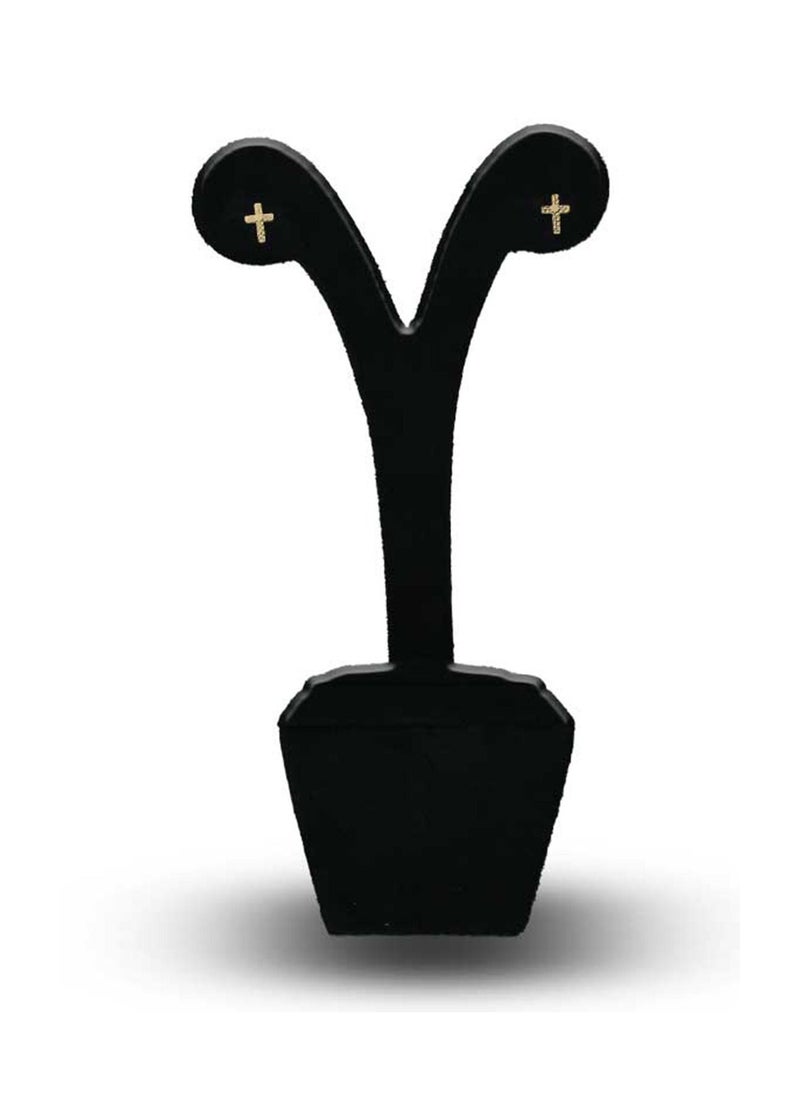 FK Jewellers - Gold Cross Stud Earrings 18KT - FKJERN18KU3059 - Image 1