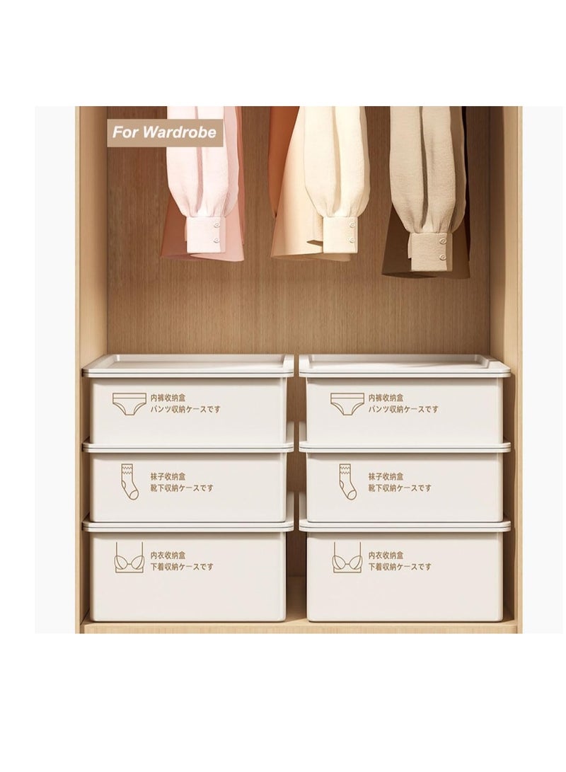 Plastic Underwear Organizer, Stackable Underwear Storage Box with Dustproof Lid for Closet Wardrobe, Socks Pants Bra Dispenser for Bedroom Cabinet, Drawer Dividers for Scarves Ties Cables (For Pants)  - Image 5