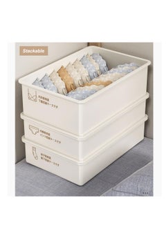 Generic Plastic Underwear Organizer, Stackable Underwear Storage Box with Dustproof Lid for Closet Wardrobe, Socks Pants Bra Dispenser for Bedroom Cabinet, Drawer Dividers for Scarves Ties Cables (For Pants)  - Image 4