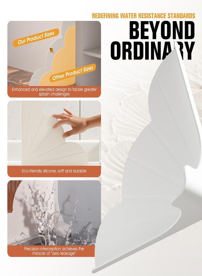 Neepanda Silicone Splash Guard for Bathtub, 2 Pack Shower Water Guards Large Bathtub Splash Guard Self-Adhesive Waterproof Shower Splash Guards to Keep Water Inside Shower (White) - Image 5
