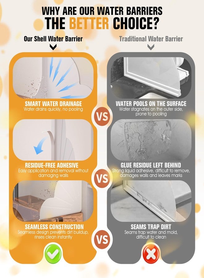 Neepanda Silicone Splash Guard for Bathtub, 2 Pack Shower Water Guards Large Bathtub Splash Guard Self-Adhesive Waterproof Shower Splash Guards to Keep Water Inside Shower (White) - Image 3