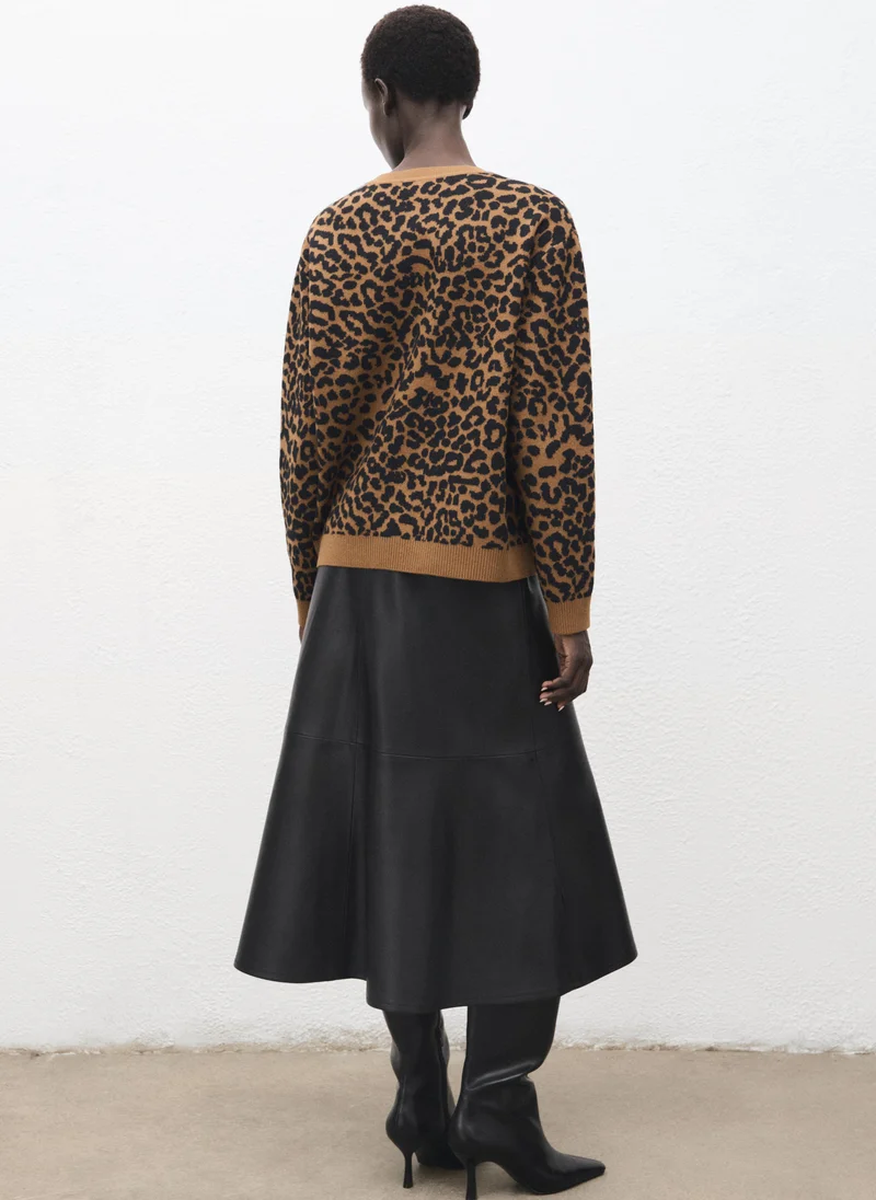 MANGO Leopard-print knitted sweater
