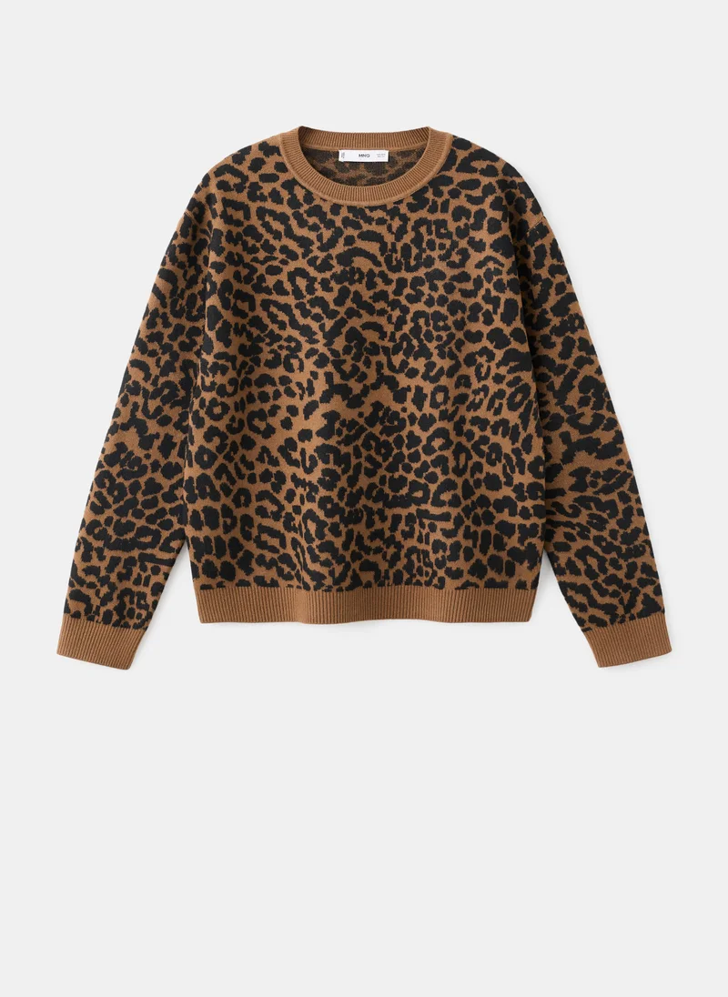 MANGO  Leopard-print knitted sweater for Women | Best Price UAE