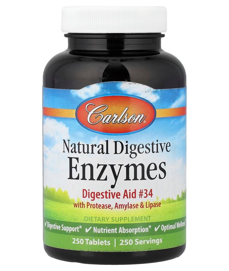 Natural Digestive Enzymes with Protease Amylase & Lipase 250 Tablets