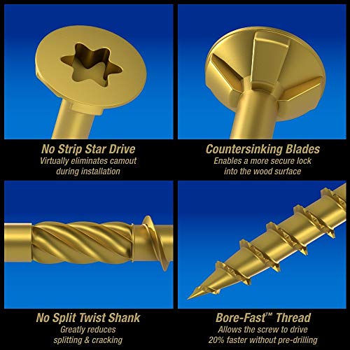 Power Pro Premium Exterior Wood Screws, #10 x 4 Inch All-Purpose Deck Screws for Outdoor Projects, T-25 Star Bit Included, Bronze, 57 Pieces | 48604 - Image 4