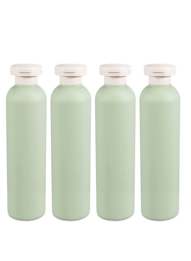 Y&D Green Plastic Empty Squeeze Bottles Refillable Leak Proof Travel for Creams Lotion Shampoo Conditioner 4 Pcs - Image 1