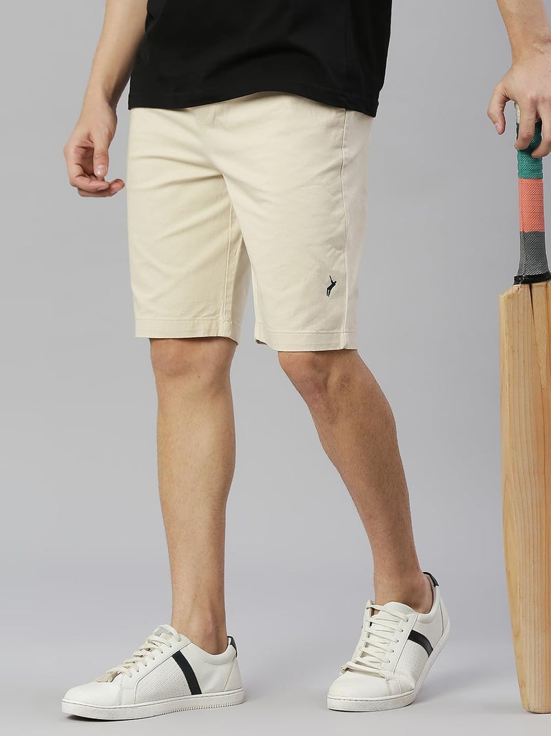 Thomas Scott Men's Solid Slim Fit Shorts Beige - Image 4