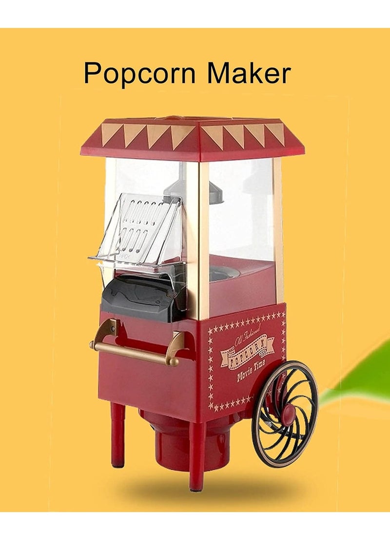 ELTRAZONE Mini Popcorn Maker | Automatic Popcorn Machine | Red Retro Popcorn Maker | Household Hot-Air Popcorn Popper for Home, Movie Nights, and Parties | Easy to Use Electric Popcorn Maker | Perfect Birthday Gift for Kids & Adults (UK)  - Image 4