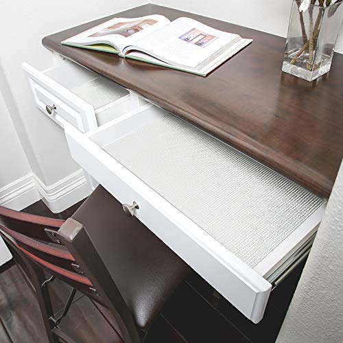 Smart Design Classic Grip Shelf Liner – 12in x 20ft – Non-Adhesive Drawer Liner with Strong Grip Helps Protect and Personalize Your Home Organization and Storage – White - Image 3