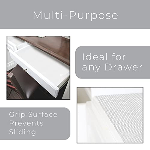 Smart Design Classic Grip Shelf Liner – 12in x 20ft – Non-Adhesive Drawer Liner with Strong Grip Helps Protect and Personalize Your Home Organization and Storage – White - Image 4