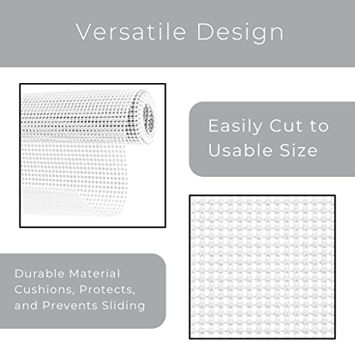 Smart Design Classic Grip Shelf Liner – 12in x 20ft – Non-Adhesive Drawer Liner with Strong Grip Helps Protect and Personalize Your Home Organization and Storage – White - Image 5