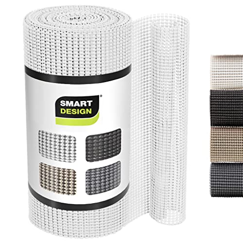 Smart Design Classic Grip Shelf Liner – 12in x 20ft – Non-Adhesive Drawer Liner with Strong Grip Helps Protect and Personalize Your Home Organization and Storage – White - Image 1