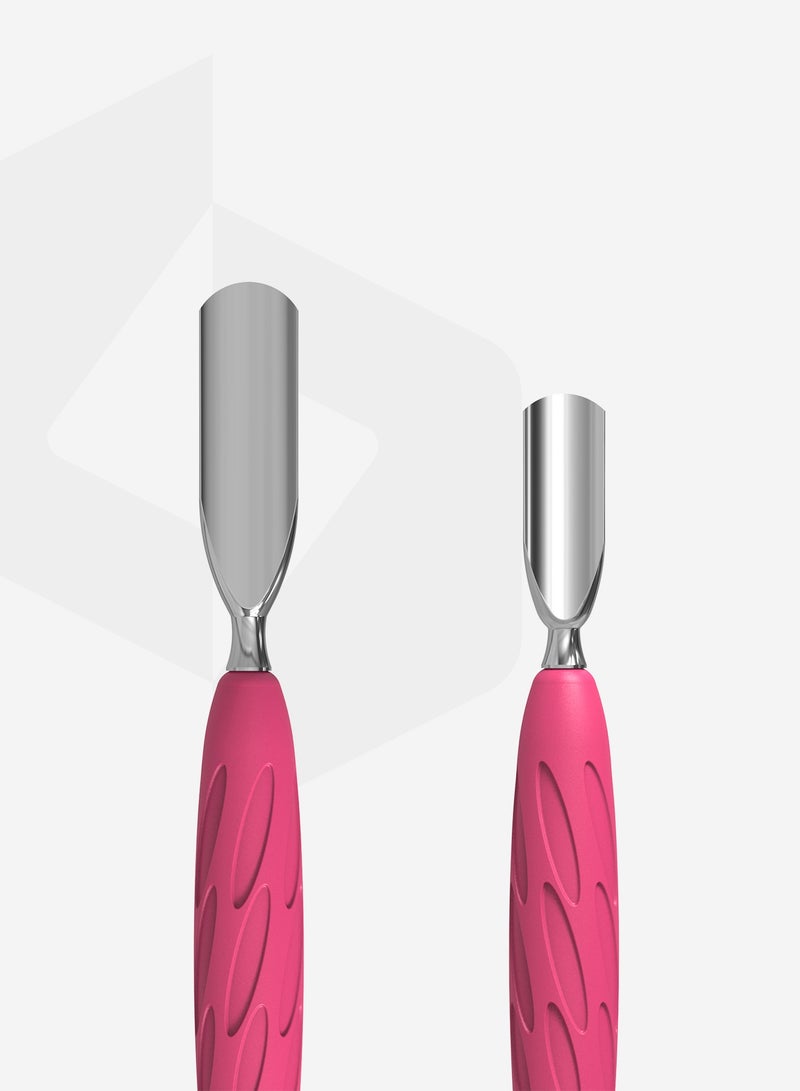 STALEKS PRO Manicure pusher Gummy with silicone handle - UNIQ 10 | TYPE 1 (rounded wide and rounded narrow pusher) - Image 2
