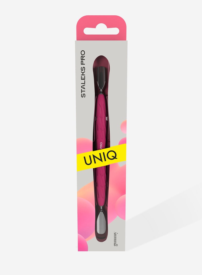 STALEKS PRO Manicure pusher Gummy with silicone handle - UNIQ 10 | TYPE 1 (rounded wide and rounded narrow pusher) - Image 4