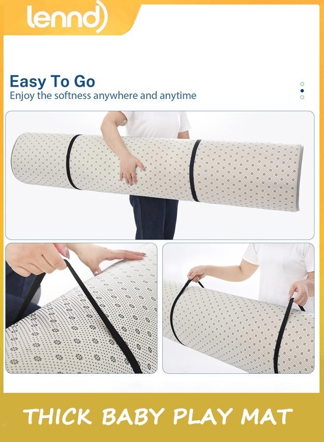لينند سميكة طفل لعب حصيرة للطابق,100 * 150 سم لعب حصيرة,البطن الوقت رغوة حصيرة,دعم ناعم للغاية والشعور بلش,الرعاية السهلة مع غير الانزلاق ممسكة للرضيع,الأطفال والطفل الصغير الزحف,الرمادي,, - Image 5