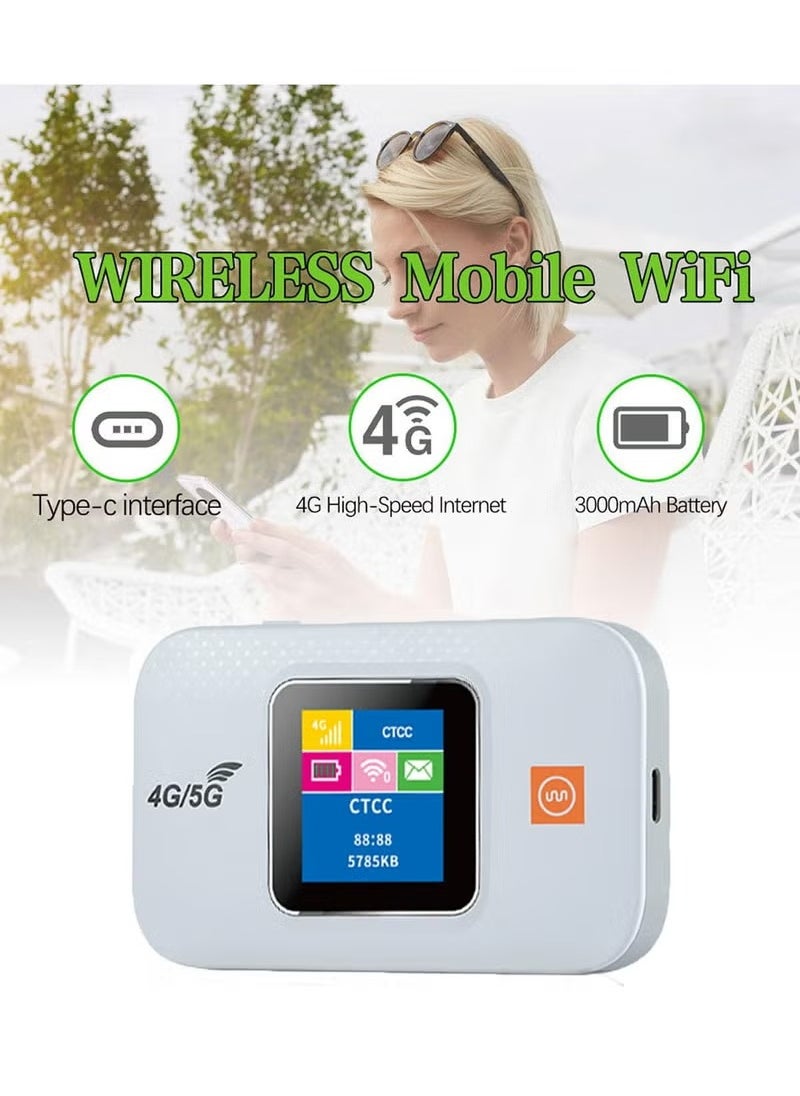 Generic - Portable Wireless Modem, 4G/5G LTE Modem, Wireless Wi-Fi router Range Extender, 300Mbps 3000mAh Mobile Pocket WiFi Router with SIM Card Slot - Image 1