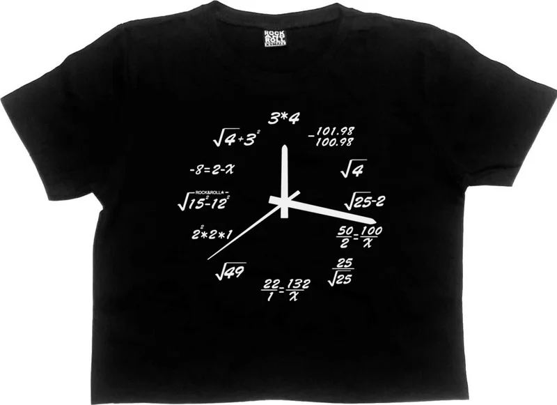 روك اند رول What Time Is It Black Short Crop Top Women's T-Shirt