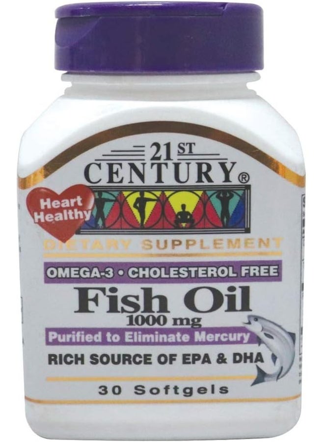 21ST CENTURY Fish Oil 1000 mg, 30 softgels