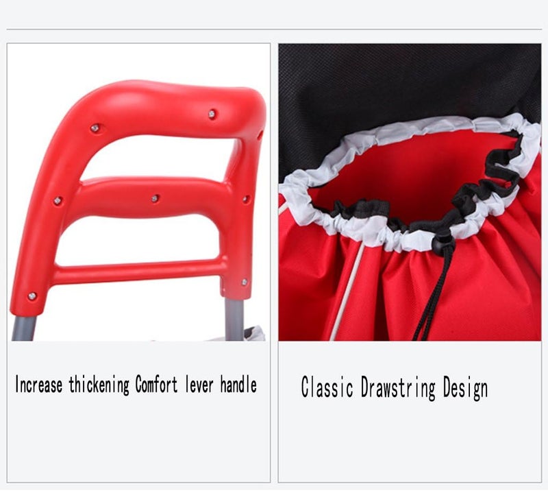 جليفار عربة تسوق قابلة للطي - حقيبة عربة محمولة بعجلات - حامل بقالة خفيف الوزن، حقيبة تسوق متينة، حقيبة سفر دوارة صديقة للبيئة للخضراوات والأساسيات والمهام اليومية - Image 4