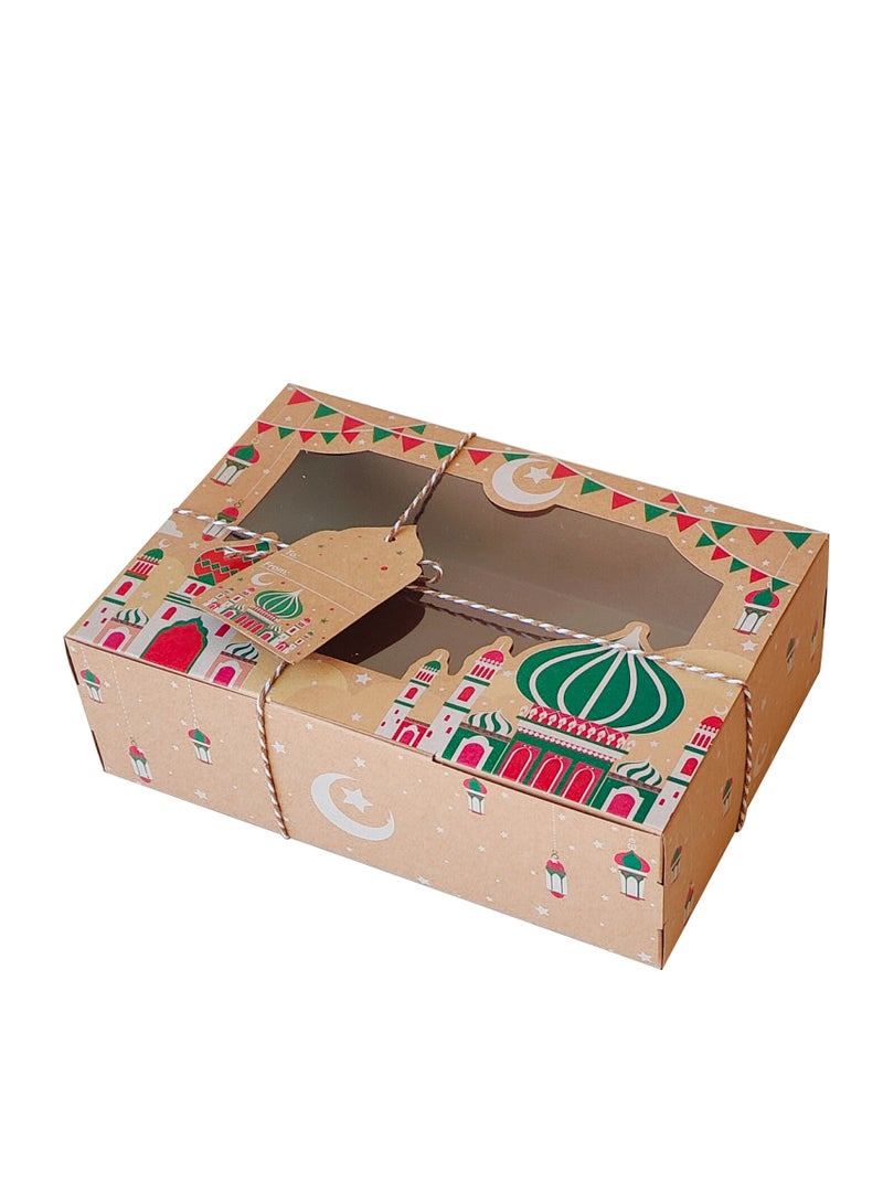 12 Sets of Ramadan Candy Boxes Eid Mubarak Kraft Paper Gift Packing Bag With Rope and Tag - Image 3