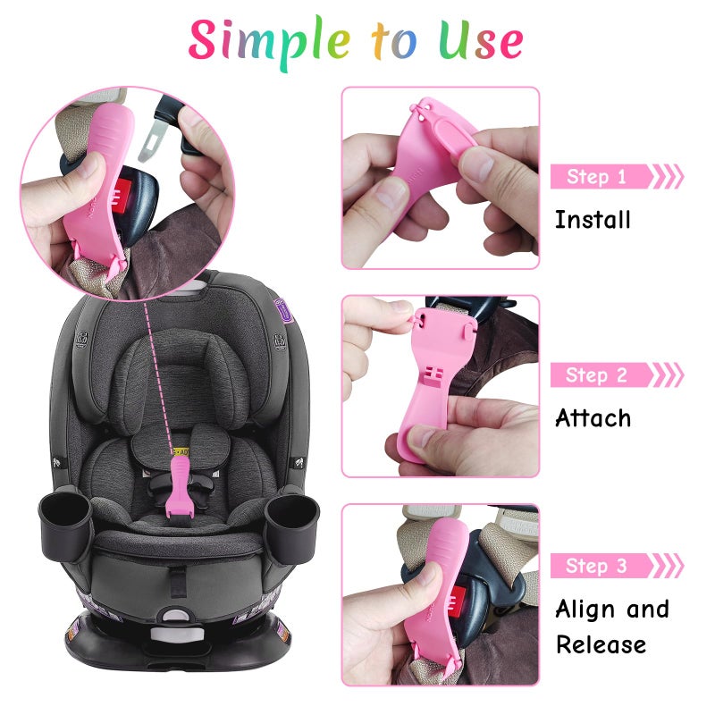 Nano Shield Buckle Release Tool, Easy Unbuckle Tool Button Pusher for Older Kids, Seniors, Long Nails, Quickly Unbuckle Your Kids in School Drop-Offs and Travel, Fits 5 Point Harness & All Button Buckles - Image 3