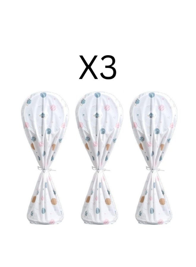 هابي هوم مجموعة من 3 أغطية غبار دائرية قائمة للمروحة، قابلة للغسل والطي ومقاومة للغبار، غطاء واقي من الماء للاستخدام المنزلي، مقاس غطاء المروحة الكهربائية 145 × 60 سم. - Image 1