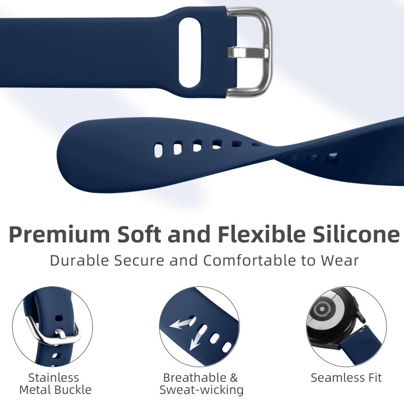 DaQin 10 Pack Bands Compatible with Samsung Galaxy Watch 7/6/5/4 40mm 44mm/Watch 6 Classic 43mm 47mm/Watch 5 Pro 45mm/Watch 4 Classic/Active 2 Band, 20mm Soft Silicone Sport Strap Wristbands Women Men - Image 2