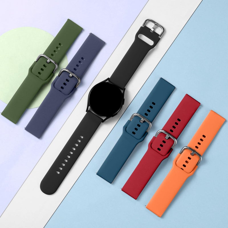 DaQin 10 Pack Bands Compatible with Samsung Galaxy Watch 7/6/5/4 40mm 44mm/Watch 6 Classic 43mm 47mm/Watch 5 Pro 45mm/Watch 4 Classic/Active 2 Band, 20mm Soft Silicone Sport Strap Wristbands Women Men - Image 3