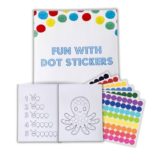 CocoMoco Kids Premium Dot Stickers for Kids with 123, ABC and Animals Sticker Book -1500+ Round Stickers Fun Craft Supplies for Girls, Journaling, Labelling, Organising (Single Pack) - Image 2