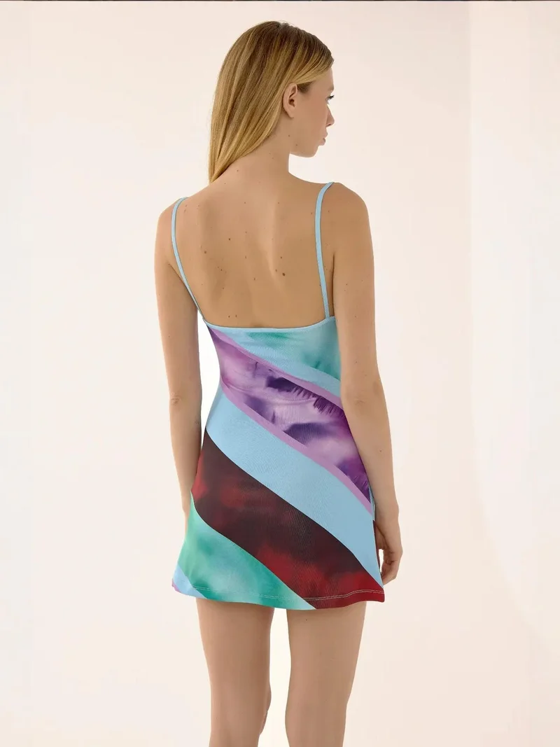 HICCUP Cut Out Detail Colourful Mini Dress
