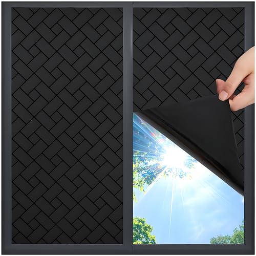 Coavas Blackout Window Film 100 Sun Blocking  Darkening Privacy Static Cling Film No Glue AntiGlare Removable Cover for Bedroom Living Room Heat  UV Rejection 175 x 118 inches