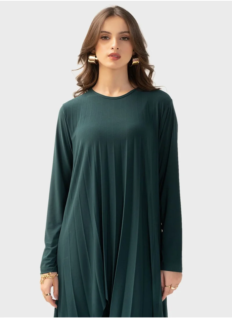 Hassal Asymmetrical Hem Kaftan & Pants Sets