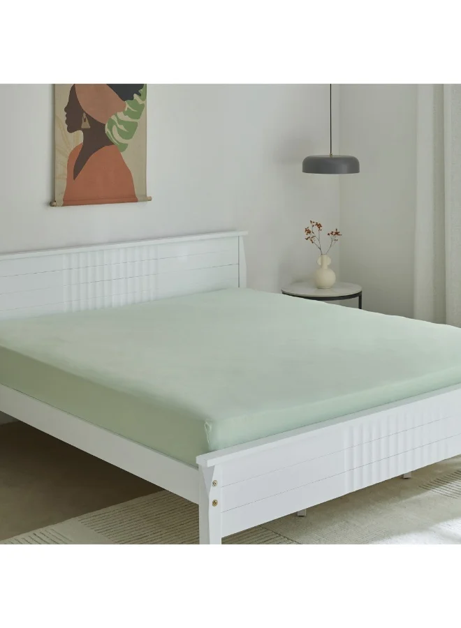 Home Box Derby Solid Microfiber King Fitted Sheet 180 X 200 X 25 Cm