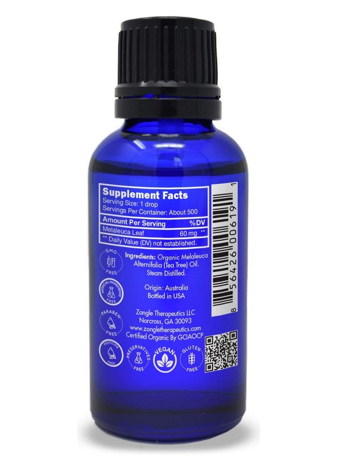 Zongle Therapeutics Organic Melaleuca Tea Tree Oil By Zongle 100% Pure Natural, Therapeutic & Food Grade For Skin, Hair, Toenail Fungus, Face, Scalp, Piercings, Acne, Nails, Consumption 1 Oz - Image 4