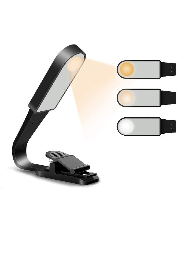 USB Rechargeable Book Light with 3 Modes and Stepless Dimming, Flexible Clip Design for Night Reading, Portable Eye Protection Light for Camping, Travel, and Laptops - Image 1