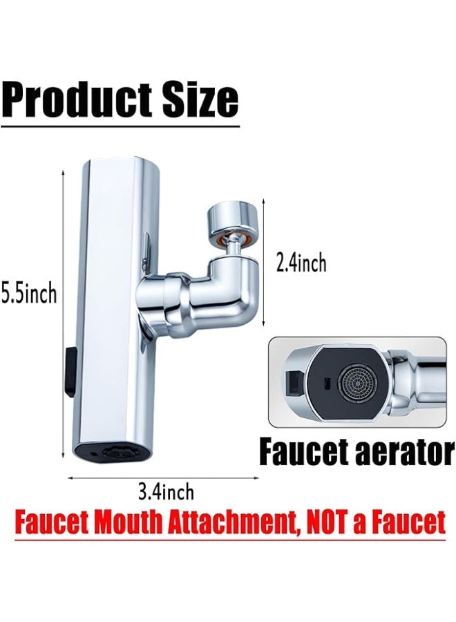 DUNISO 3 in 1 Waterfall Kitchen Faucet，360° Rotatable Faucet Sprayer Head， Faucet Extender for Kitchen Sink，Splashproof, Sturdy and Durable，for Washing Vegetables and Fruits - Image 2