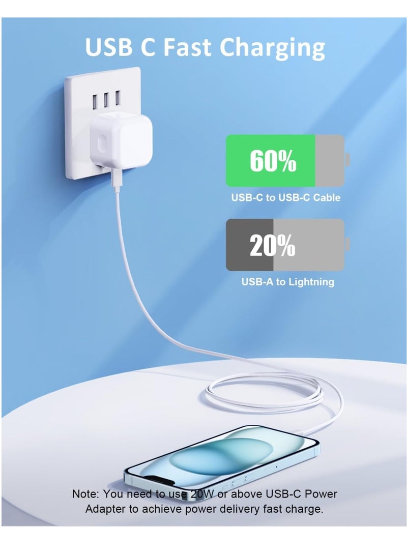 Beauenty NEW 2-Pack USB Type-C Fast Charger for iPhone 15 and Samsung Galaxy – 20W UK Wall PD Adapter with USB-C to C Cable - Image 2