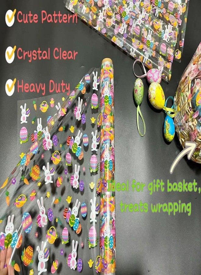 Shareluck 100ft Easter Cellophane Wrap - Easter Cellophane Wrapping Paper for Gift Baskets, Treat Bags & Eggs (16x1200 Inch Roll) - Image 2
