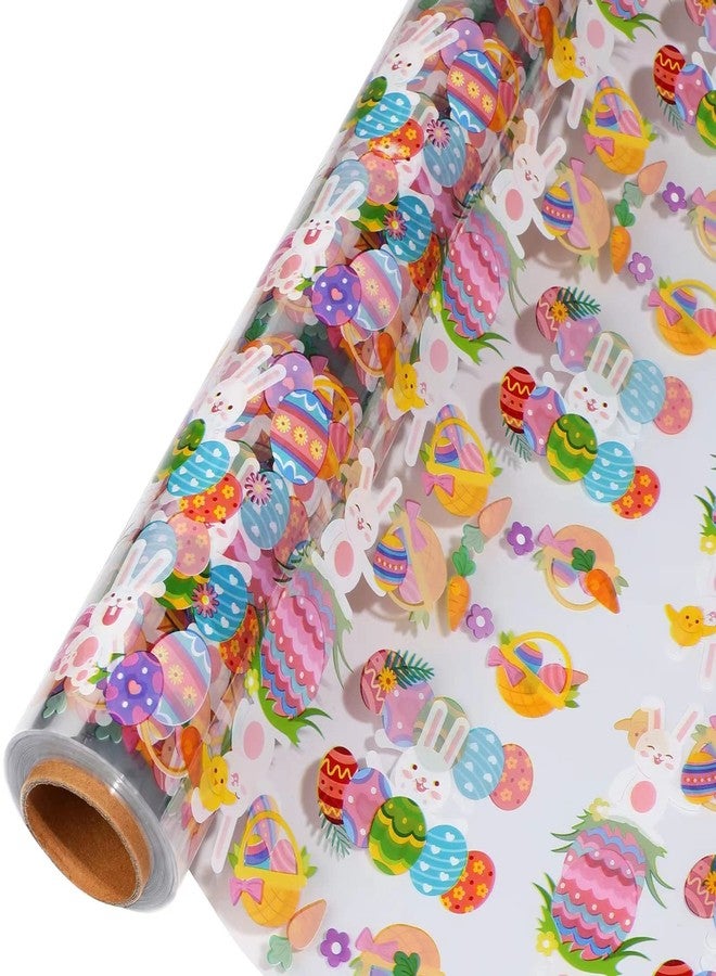 Shareluck 100ft Easter Cellophane Wrap - Easter Cellophane Wrapping Paper for Gift Baskets, Treat Bags & Eggs (16x1200 Inch Roll) - Image 1
