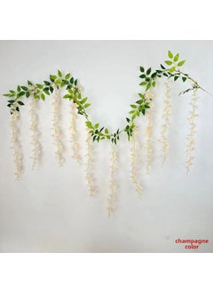 Generic Artificial Wisteria Vine Flower Garland DecorOrdinary 10 flowers White 4 a pack Ordinary 10 flowers White 4 a pack 