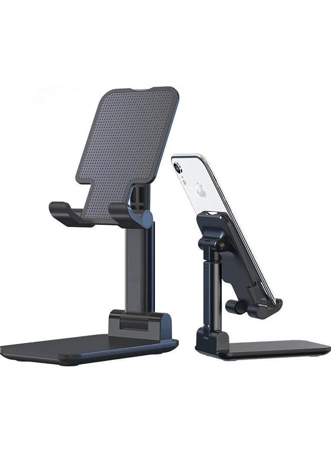 BLUE CORAL - Phone Holder Stand for IPhone IPad Adjustable Tablet Foldable Table Cell Phone Desk Stand Holder (Black) - Image 1