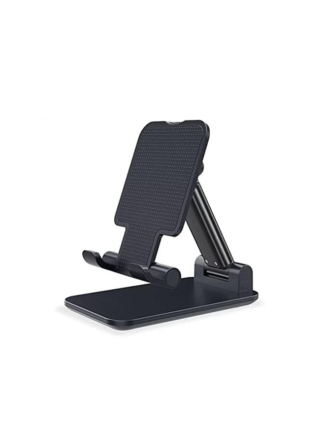 BLUE CORAL - Phone Holder Stand for IPhone IPad Adjustable Tablet Foldable Table Cell Phone Desk Stand Holder (Black) - Image 1