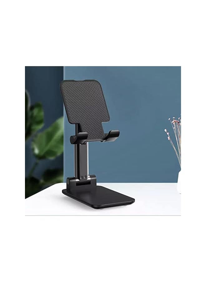 BLUE CORAL - Phone Holder Stand for IPhone IPad Adjustable Tablet Foldable Table Cell Phone Desk Stand Holder (Black) - Image 1