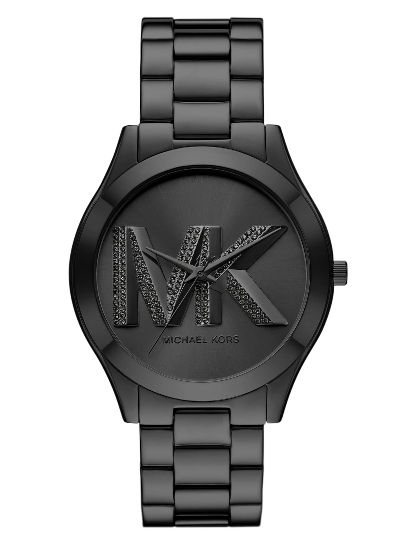 Girls Women's Slim Runway Logo Black Stainless Steel Bracelet Watch - MK4734