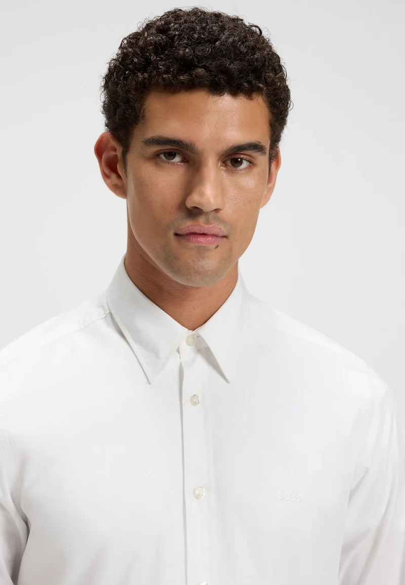 BOSS White Regular-fit shirt in cotton poplin for Men | Best Price UAE