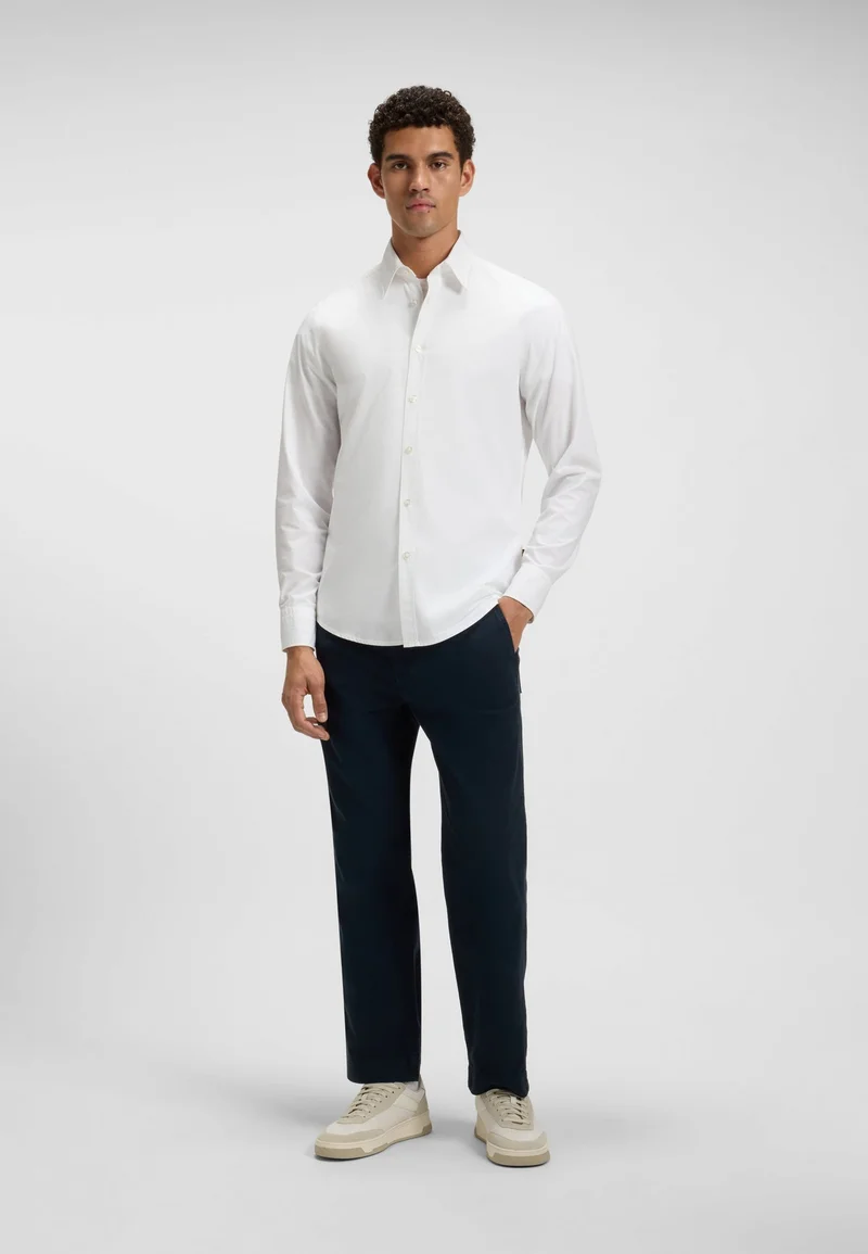 BOSS White Regular-fit shirt in cotton poplin for Men | Best Price UAE