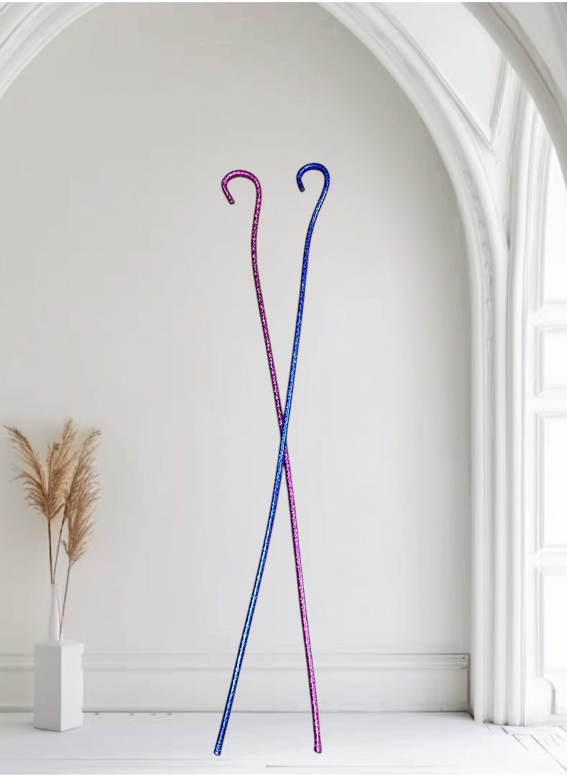 Generic 2 Pieces Colorful Flexible Bendable Plastic Bamboo Sticks - Lightweight Bamboo Stick for Folk Dance, Folklore, School Performances, and Stage Training - Folk Heritage Stick - Suitable for Kids and Adults - Traditional Plastic Flexible Stick for Parade, Decoration, and Acting - Flexible, Foldable, Lightweight Folk Bamboo Sticks Suitable for Display and Daily Use  - Image 5